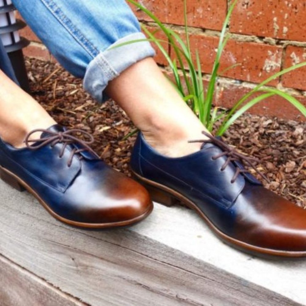 NAOT Kedma Oxford Ombre Comfort Shoe Blue Brown